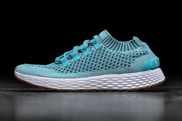 Men's Nobull Topaz Knit Running Shoes Turquoise | SG X1979Y